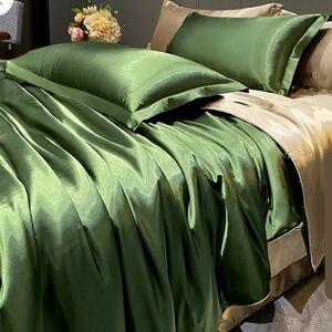 Holiday  GREEN / TAN  Mulberry silk Bedding Set